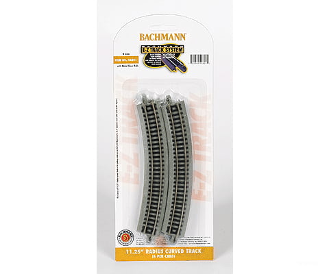 Bachmann 44801 Curved Track W/Nickel Silver Rail & Gray Roadbed - E-Z Track(R) -- 11-1/4 Radius