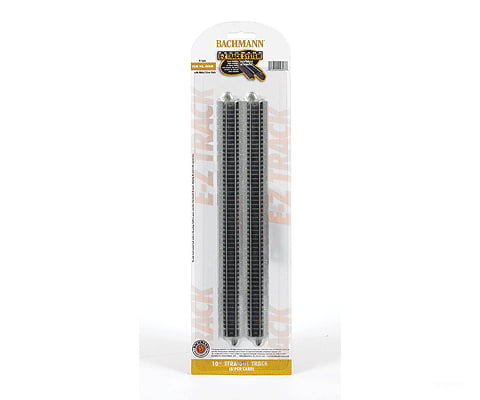 Bachmann 44815 Straight Track W/Nickel Silver Rail & Gray Roadbed - E-Z Track(R) -- 10 Pkg(6)