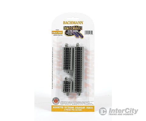 Bachmann 44829 Straight Track W/Nickel Silver Rail & Gray Roadbed - E-Z Track(R) -- Assorted Short