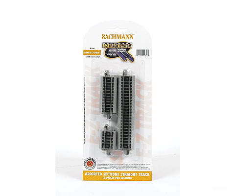 Bachmann 44829 Straight Track W/Nickel Silver Rail & Gray Roadbed - E-Z Track(R) -- Assorted Short