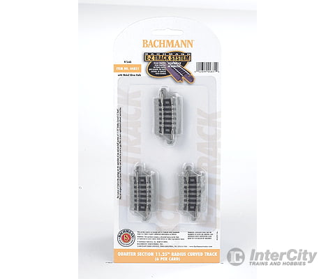Bachmann 44831 Curved Track W/Nickel Silver Rail & Gray Roadbed - E-Z Track(R) -- 11-1/4 Radius