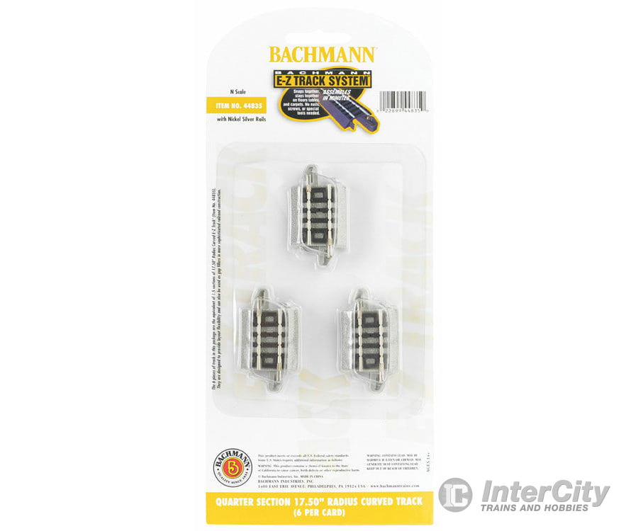 Bachmann 44835 Curved Track W/Nickel Silver Rail & Gray Roadbed - E-Z Track(R) -- 17-1/2 Radius