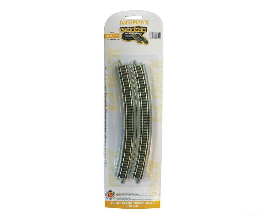 Bachmann 44854 E-Z Track(R) W/Nickel Silver Rail & Gray Roadbed -- 15-1/2 Radius Curved Section