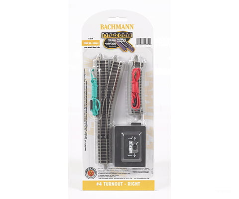 Bachmann 44864 #4 Turnout W/Nickel Silver Rail & Gray Roadbed - E-Z Track(R) -- Right Hand Track
