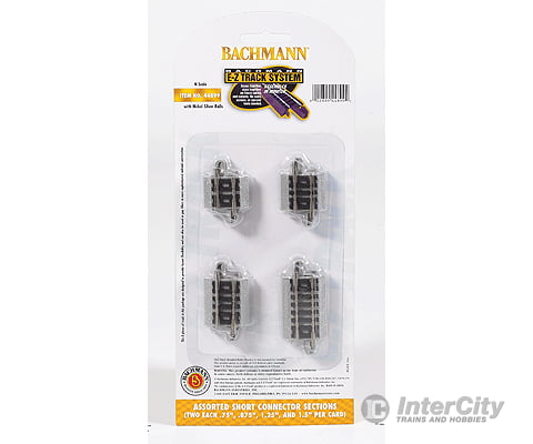 Bachmann 44899 E-Z Track(R) W/Nickel Silver Rail & Gray Roadbed -- Assorted Short Connecting