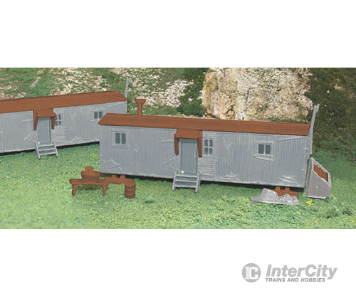 Bachmann 45176 Railroad Work Sheds - Plasticville U.s.a. -- Kit 1 Each: Oxide Gray Pkg(2) Structures