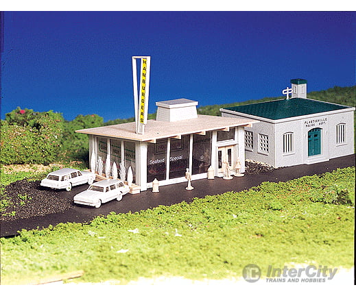 Bachmann 45434 Drive-In Hamburger Stand - Plasticville U.s.a. -- Kit Structures