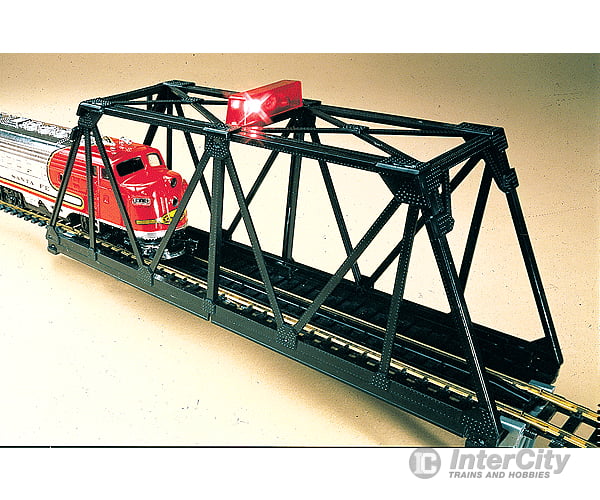 Bachmann 46904 Steel Through-Truss Bridge - Assembled -- With Blinking Red Light Structures