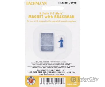 Bachmann 78998 Uncoupling Magnet For Knuckle Couplers -- With Brakeman Figure & Trucks