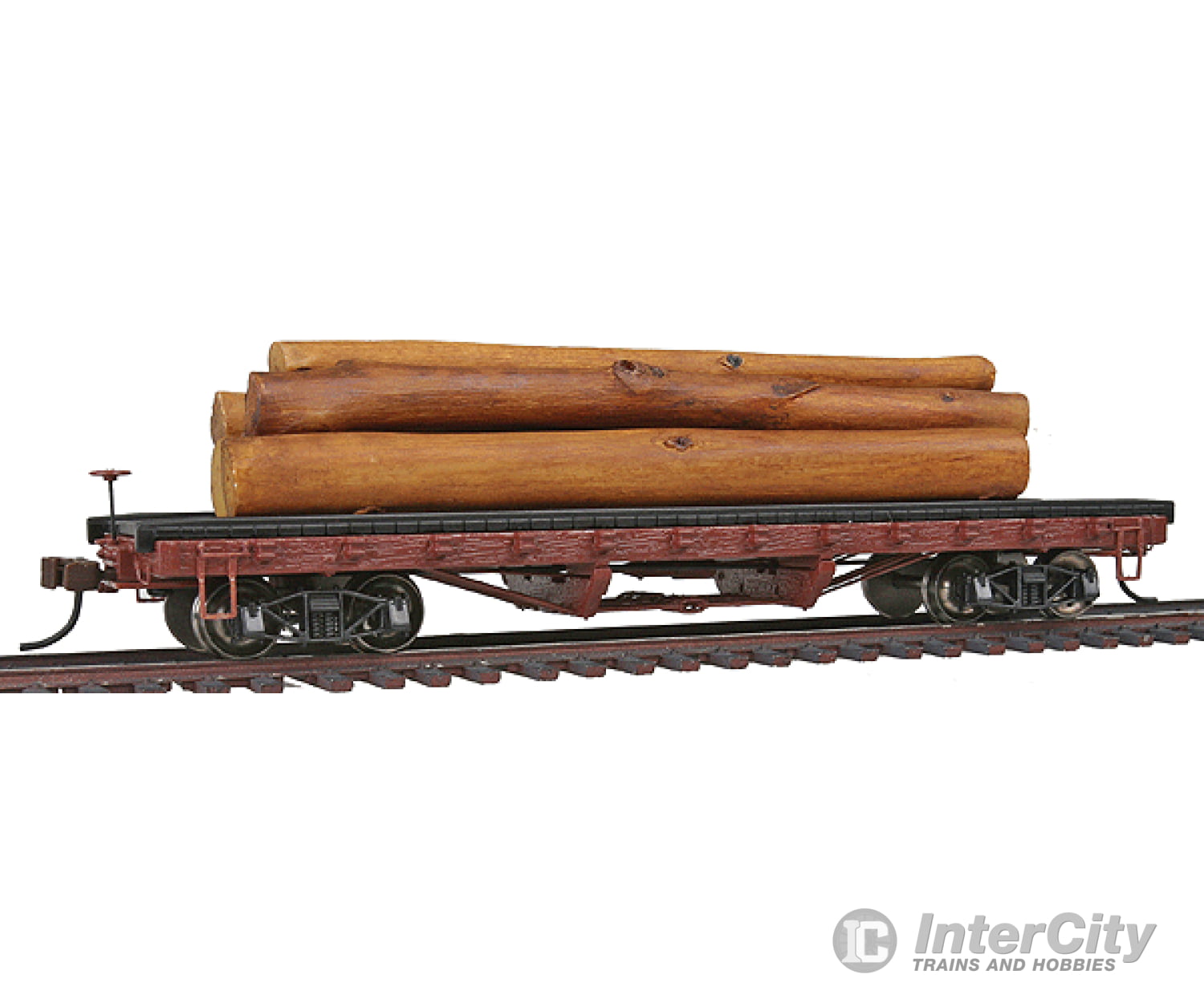 Bachmann HO 18332 ACF Log Car w/Logs - Ready to Run - Silver Series(R) - 1906-1935 Version (Boxcar Red) Freight Cars