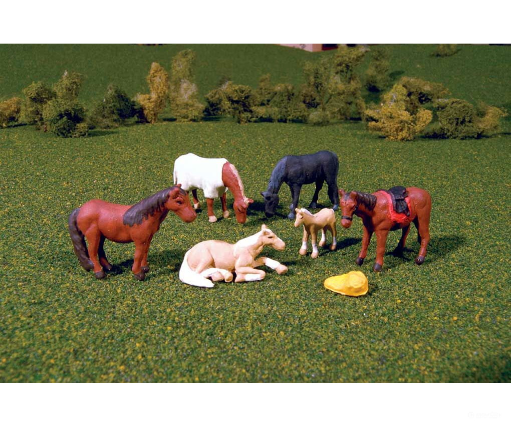 Bachmann 33119 Horses - Scenescapes(Tm) -- Pkg(6) Figures