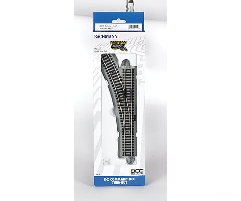 Bachmann 44130 Decoder-Equipped Nickel Silver E-Z Track(R) Turnout -- Left-Hand Track & Turnouts