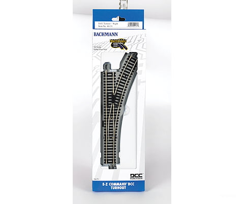 Bachmann 44131 Decoder-Equipped Nickel Silver E-Z Track(R) Turnout -- Right-Hand Track & Turnouts