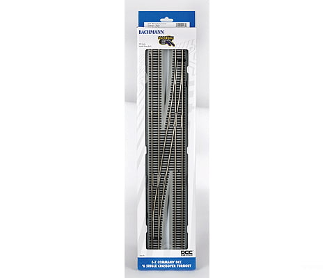 Bachmann 44138 Decoder-Equipped Nickel-Silver Turnout - E-Z Track(R) -- Single-Crossover #6 Right