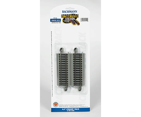 Bachmann 44514 Straight Track W/Nickel Silver Rail & Gray Roadbed - E-Z Track(R) -- 4-1/2 11.4Cm