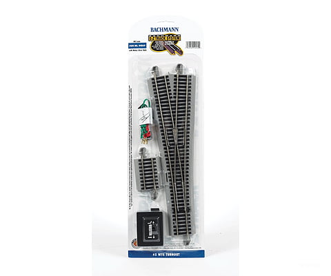 Bachmann 44569 No. 5 Remote-Control Turnout Nickel Silver Rail Gray Roadbed - E-Z Track -- Wye &