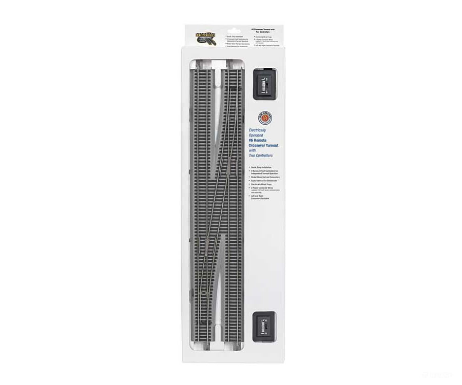 Bachmann 44576 E-Z Track(R) W/Nickel Silver Rail & Gray Roadbed -- #6 Right Hand Remote Crossover