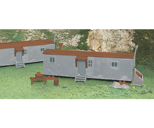 Bachmann 45176 Railroad Work Sheds - Plasticville U.s.a. -- Kit 1 Each: Oxide Gray Pkg(2) Structures