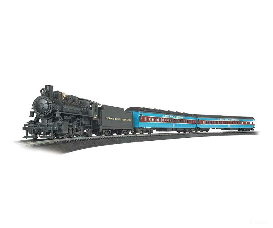 Bachmann 751 North Pole Express - Standard Dc -- 2-6-2 Steam Locomotive 2 Passenger Cars; Track Oval