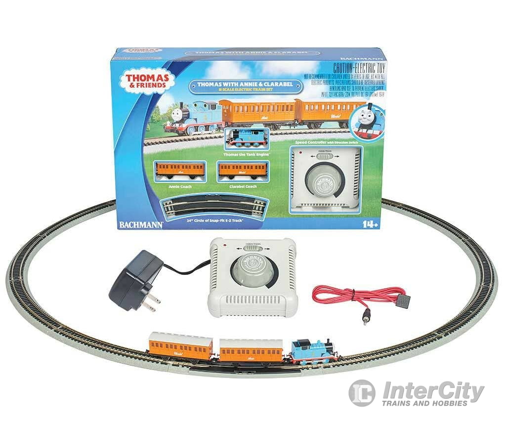 Bachmann N 24028 Thomas and Friends(TM) Thomas with Annie & Clarabel Train Set - Standard DC - Locomotive 2 Cars; E-Z