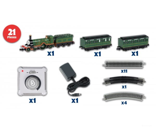 Bachmann N 24031 Emily’s Passenger Set - Standard DC - Thomas & Friends(TM) - Emily 2 Cars 34 x 24’’ E-Z Track(R) Oval