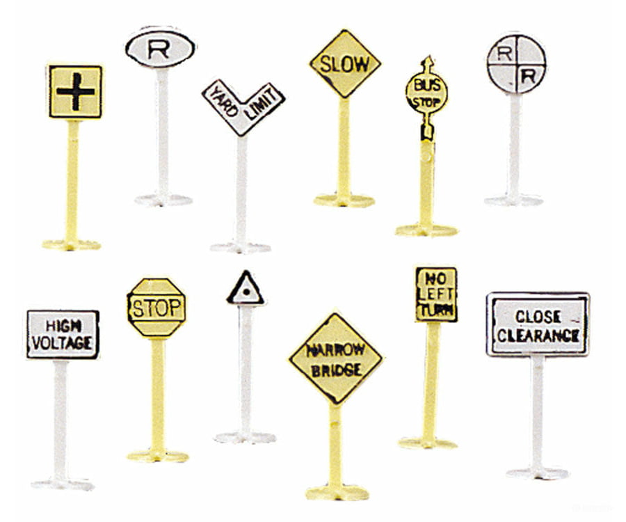 Bachmann 42513 Railroad & Street Signs Pkg(24) Scenery Details