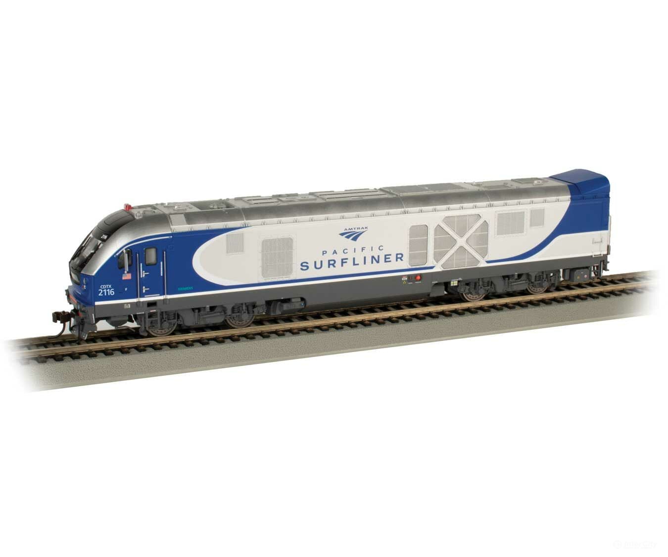 Bachmann 67953 Siemens Sc-44 Charger - Sound And Dcc -- Amtrak #2116 (Pacific Surfliner; Silver
