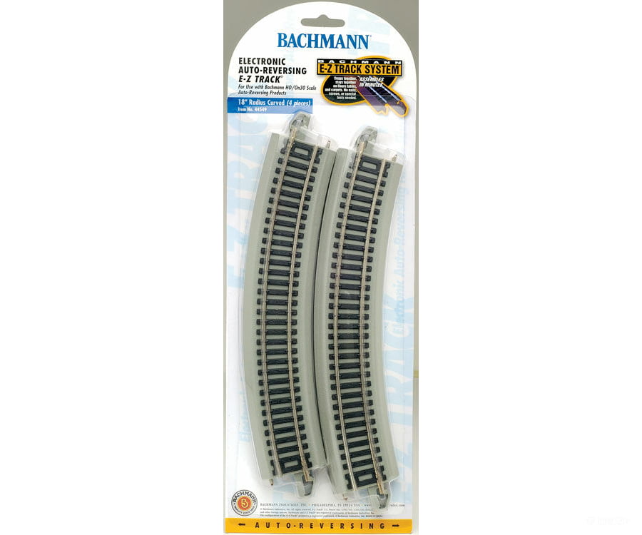 Bachmann 44549 Reversing System - E-Z Track(R) -- 18 Radius Curved W/Nickel Silver Rail & Gray