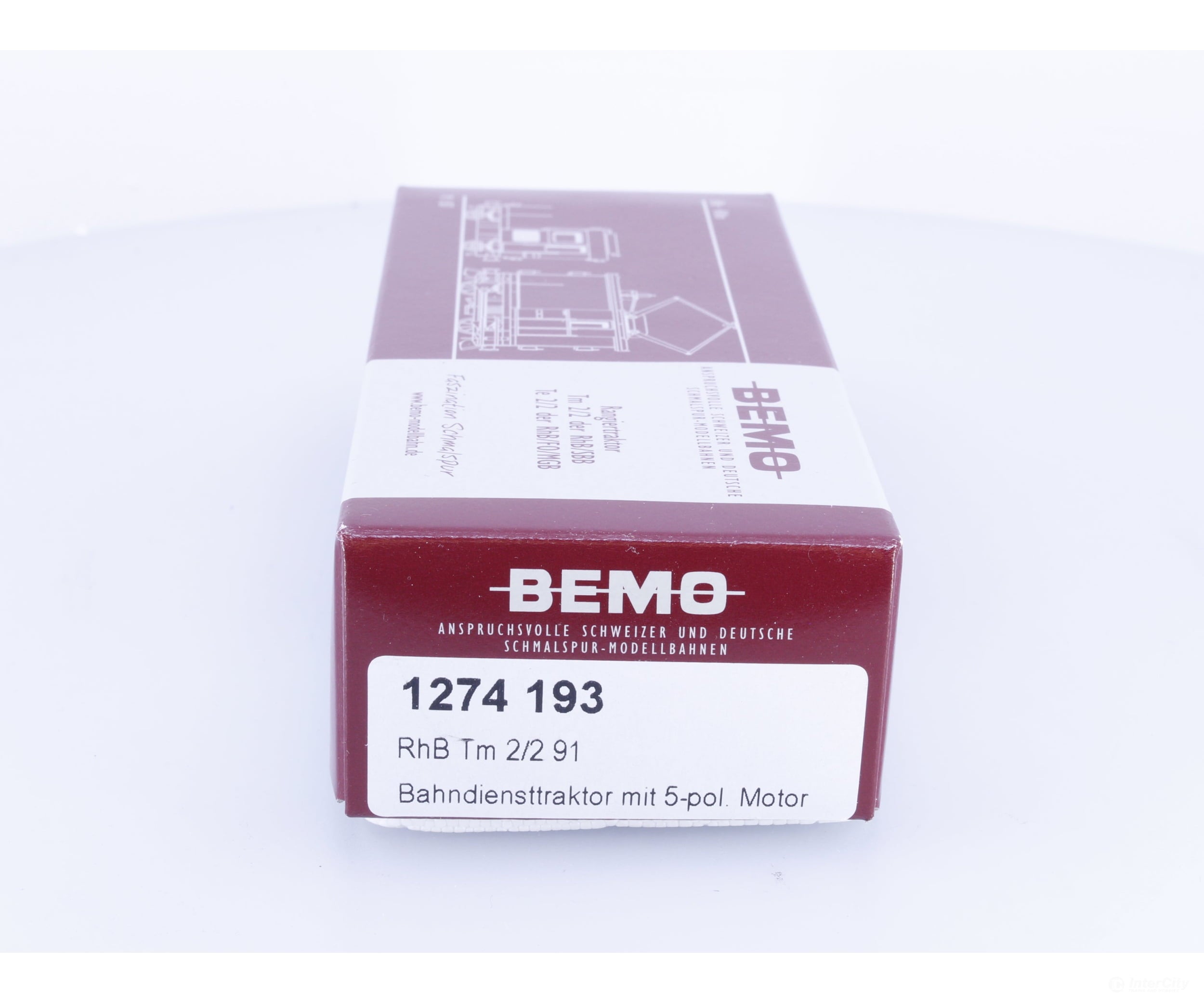 Bemo 1274193 HOm RhB Tm 2/2 Diesel Locomotive Rangiertraktor 91 Analog DC - European Locomotives