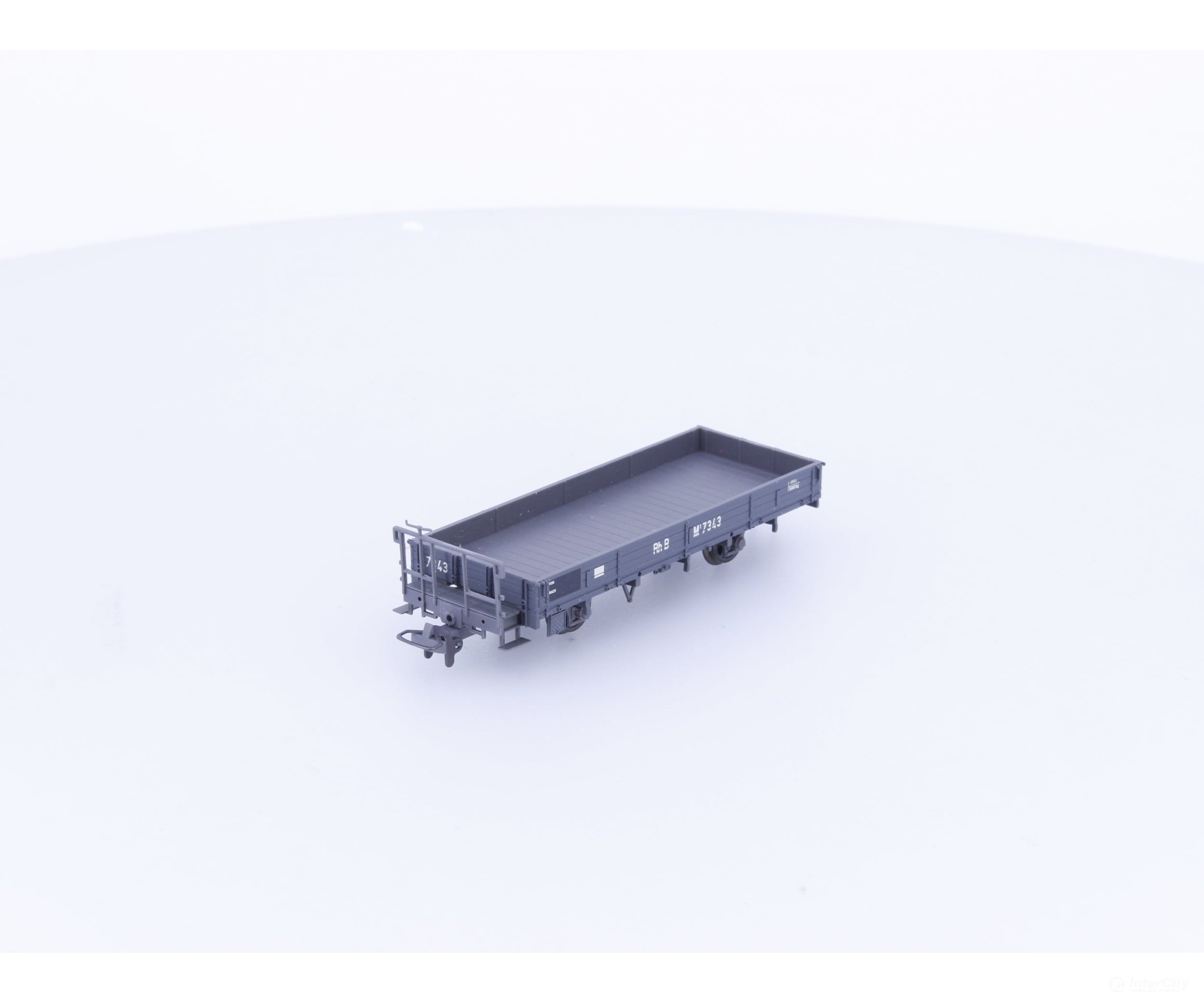 Bemo 2257103 HOm RhB Low Side Flat Car 7343 - European Freight Cars