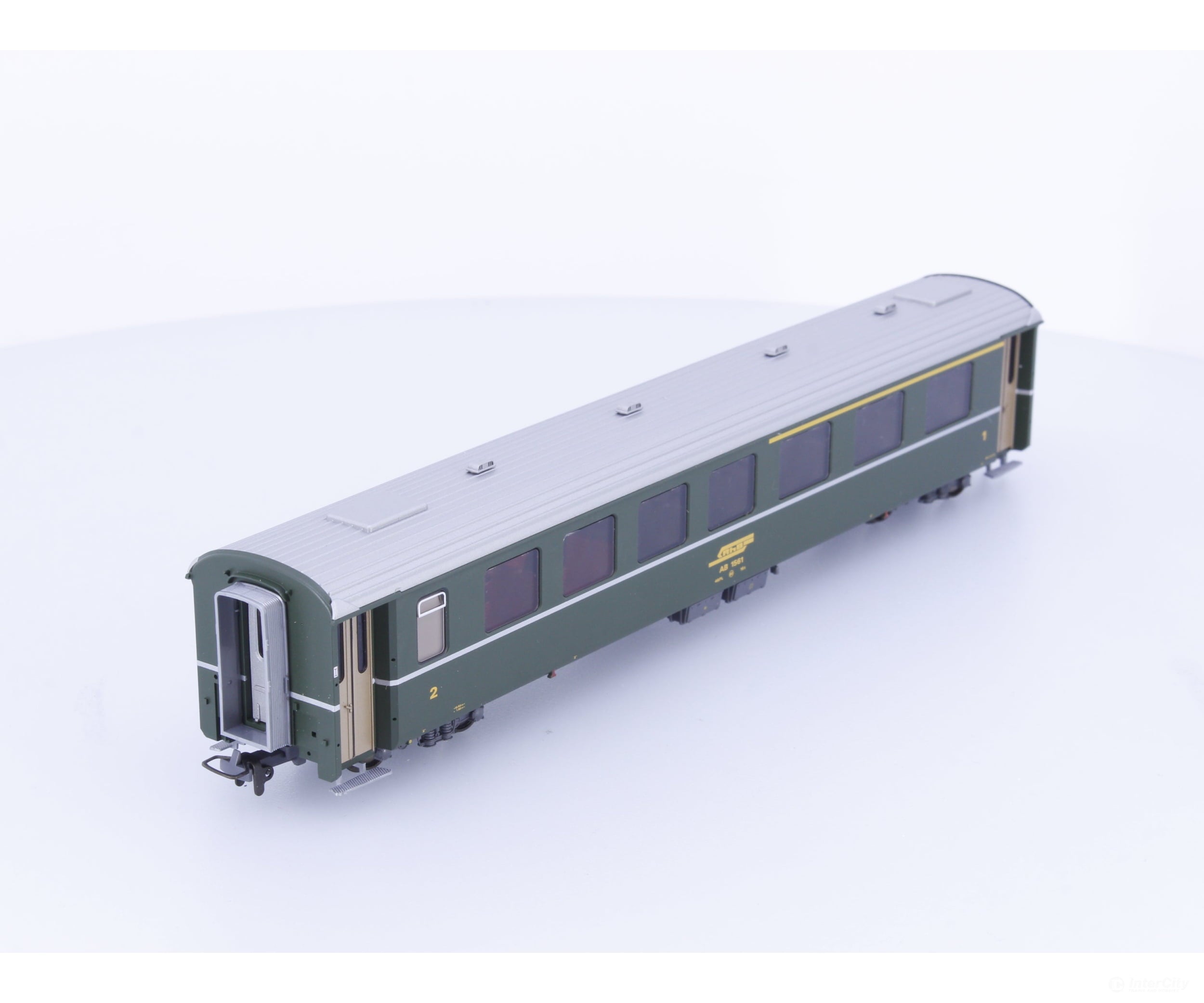 Bemo 3241111 HOm RhB 1st/2nd Class Passenger Car grun EW II AB1561 - European Passenger Cars