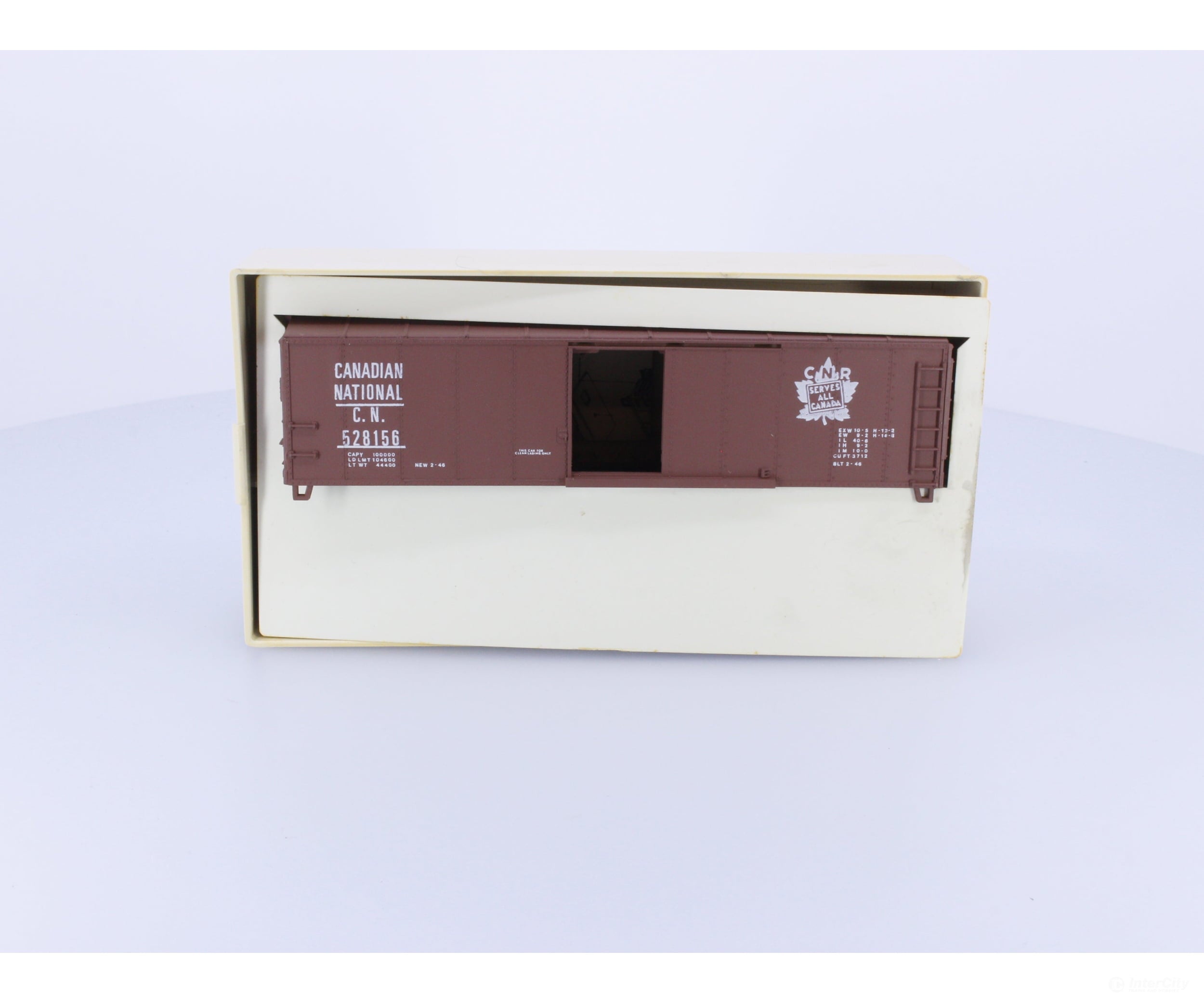 Bevbel X-29 HO Boxcar Single Door Canadian National (CN) 528156 Freight Cars