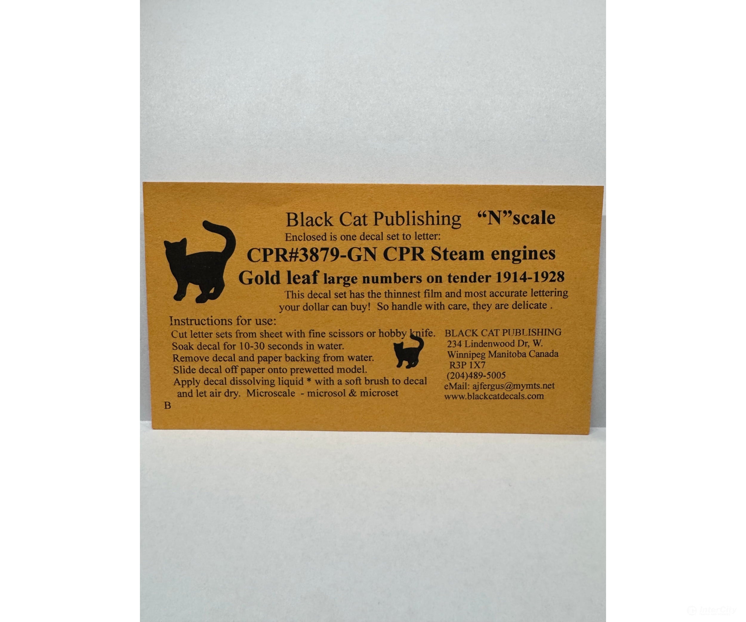 Black Cat Decals Cpr3879-Gn N Cpr 1914-1928 Passenger Steam Engines In Gold Leaf