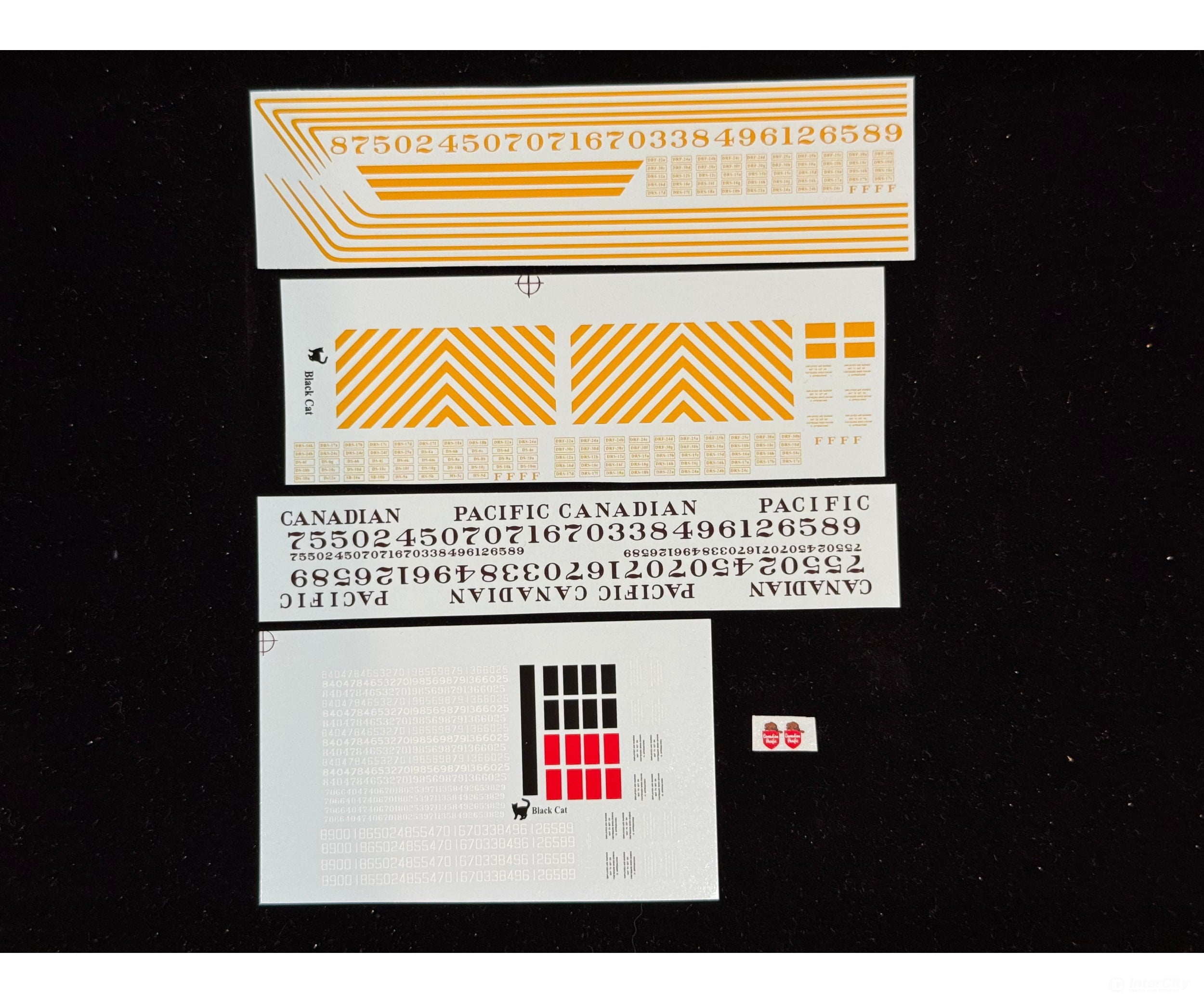 Black Cat Decals CPR8479-H HO Two Hood Units Tuscan & Grey Block lettering 1950-1963 - Decals