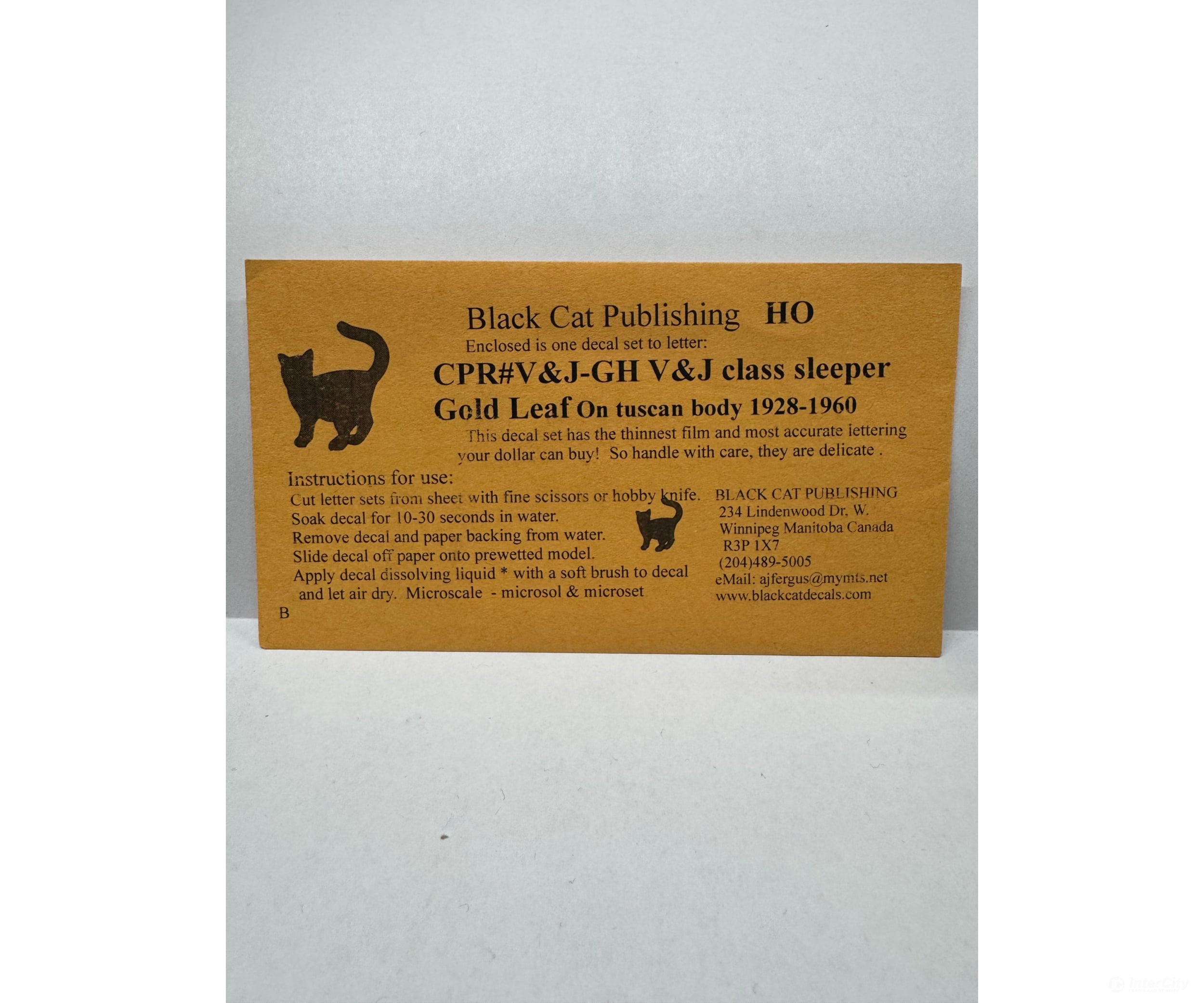 Black Cat Decals Cpr V&J-Gh V & J Class Sleeper Gold Leaf On Tuscan Body 1928-1960