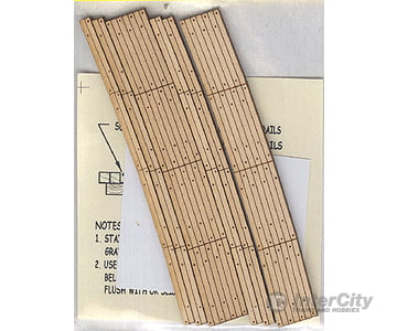 Blair Line 129 Laser-Cut Curved 2-Lane Wood Grade Crossing Pkg(2) -- 30 Radius Track Accessories