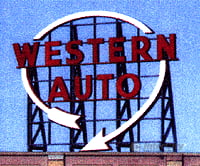 Blair Line 1501 Laser-Cut Wood Billboards - Small For Z N & Ho -- Western Auto 2-1/2 Wide X 2 Tall