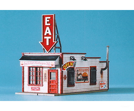 Blair Line 1532 Laser-Cut Wood Billboard - Small For Z N & Ho -- Eat Business District (1 Each Of 2
