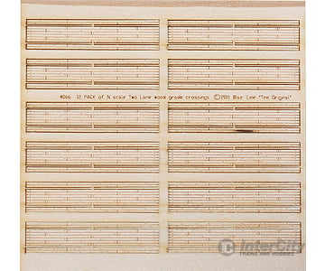 Blair Line 18 Two-Lane Wood Grade Crossing -- Kit (Laser-Cut Wood) Pkg(12) Track Accessories