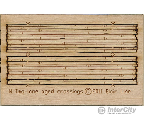 Blair Line 20 Wood Grade Crossing - Kit -- Laser-Cut Rough-Cut Two Lane Pkg(2) 1-13/16 Long Track