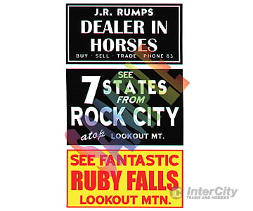 Blair Line 2251 Barn Sign Decals -- Set #2 - Dealer In Horses See Ruby Falls Rock City