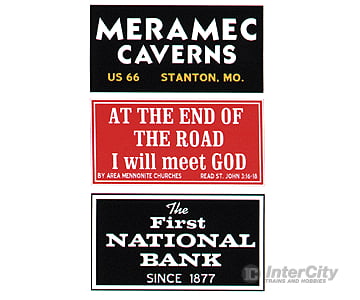 Blair Line 2252 Barn Sign Decals -- Set #3 - Meramec Caverns Will Meet God First National Bank