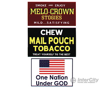 Blair Line 2254 Barn Sign Decals -- Set #5 - Melo Crown Stogies Mail Pouch One Nation