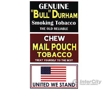 Blair Line 2255 Barn Sign Decals -- Set #6 - Chew Mail Pouch United We Stand Bull Durham