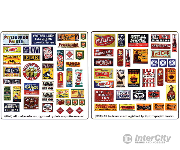 Blair Line 60 Storefront & Advertising Signs -- Porcelain Set #1 Scenery Details