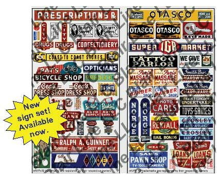 Blair Line 137 Printed Storefront & Advertising Signs -- Restaurants Cafes Scenery Details