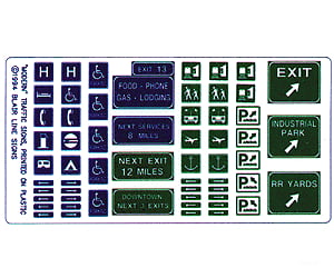 Blair Line 146 Highway Signs -- Freeway & Symbol 1971-Present (Blue Green White) Scenery Details