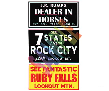 Blair Line 2251 Barn Sign Decals -- Set #2 - Dealer In Horses See Ruby Falls Rock City