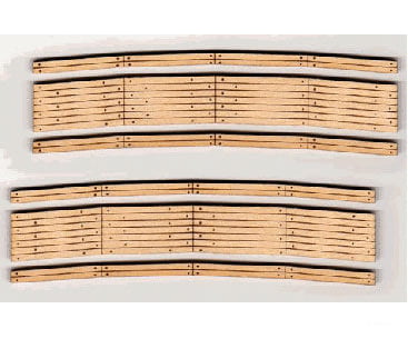 Blair Line 12 2-Lane Curved Laser-Cut Wood Grade Crossing 2-Pack -- 16-18 Radius Track Accessories