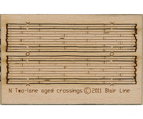 Blair Line 20 Wood Grade Crossing - Kit -- Laser-Cut Rough-Cut Two Lane Pkg(2) 1-13/16 Long Track